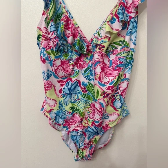 Stella Parker Ruffle Floral Print One Piece Swimsuit - Picture 12 of 15